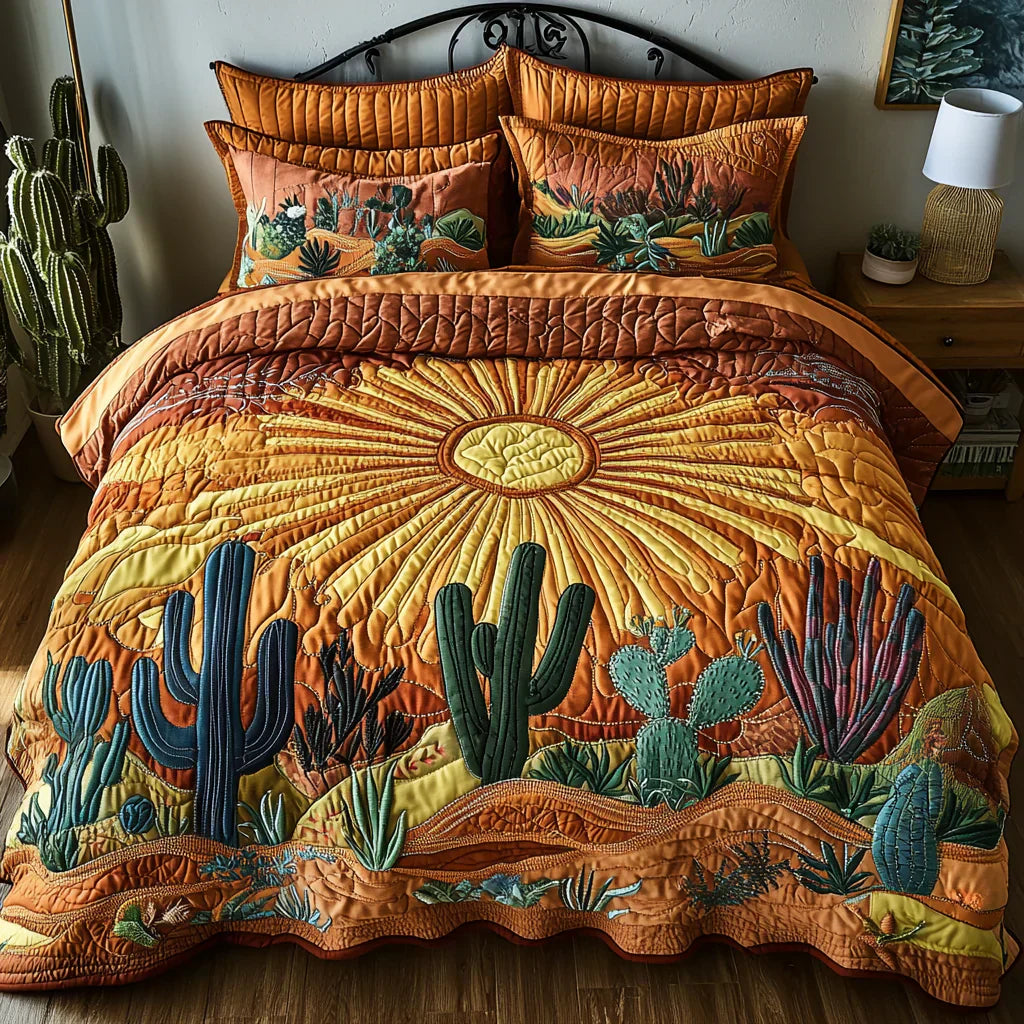 3-Piece Quilt Set - Cactus Sunrise