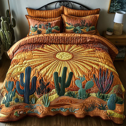 3-Piece Quilt Set - Cactus Sunrise