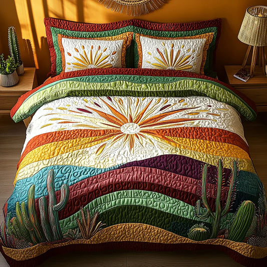 3-Piece Quilt Set - Cactus Sunset
