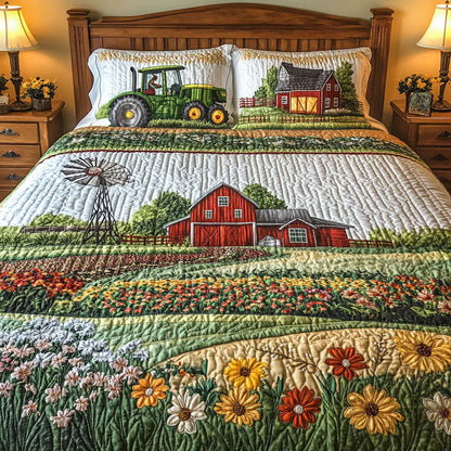 3-Piece Quilt Set - Happy Farm
