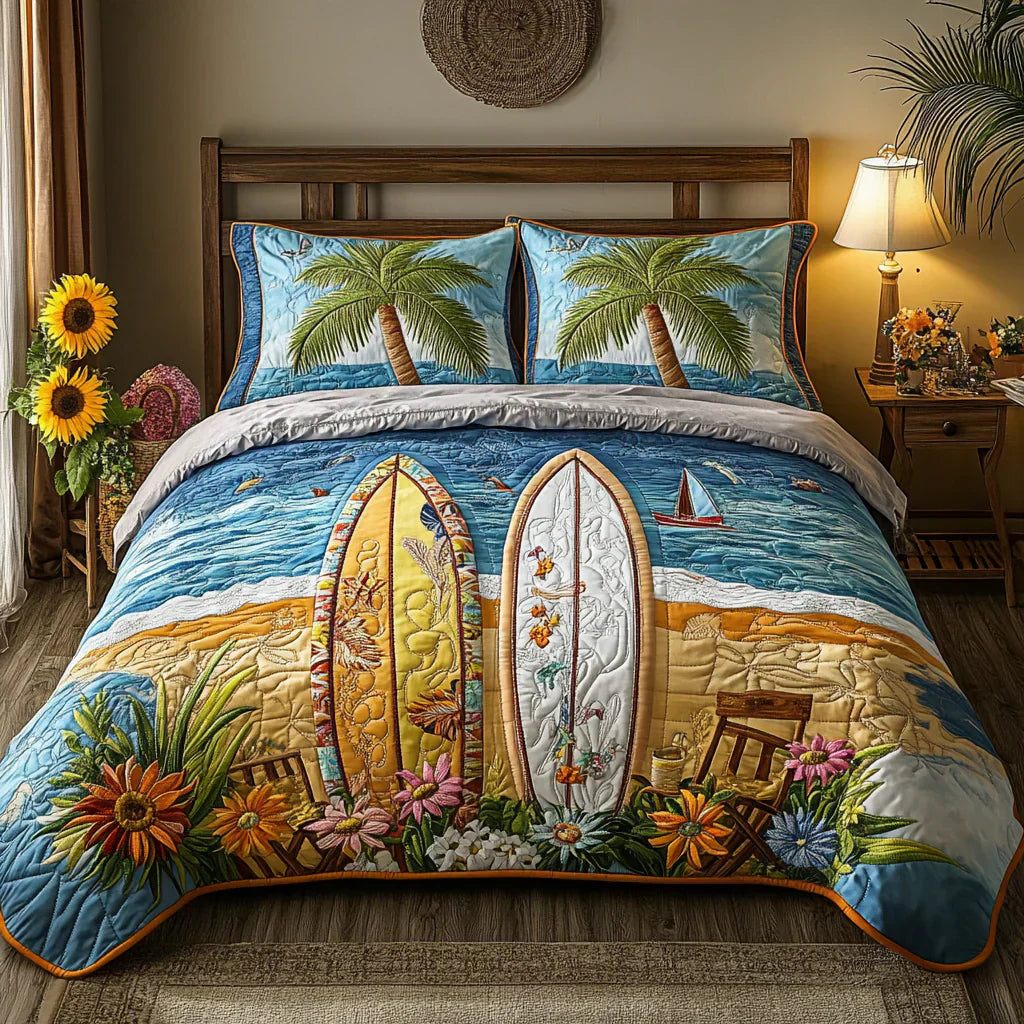 3-Piece Quilt Set - Island Breeze