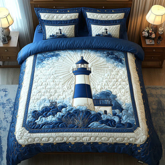 3-Piece Quilt Set - Lighthouse Breeze