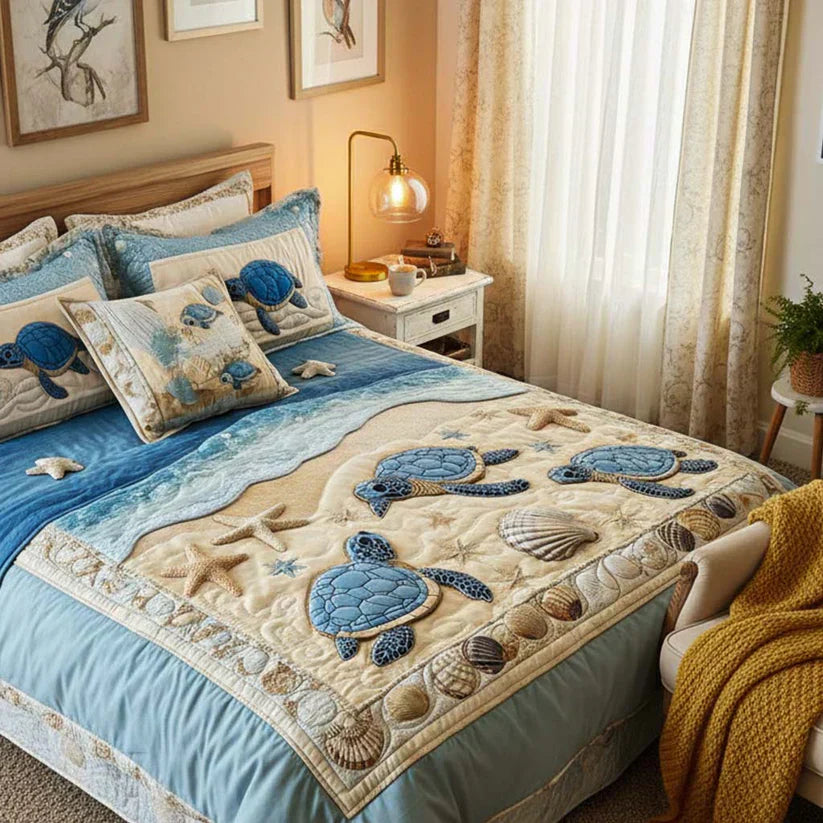 3-Piece Quilt Set - Ocean Waves