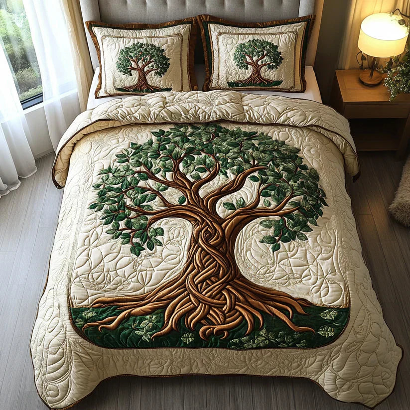 3-Piece Quilt Set - Tree of Life
