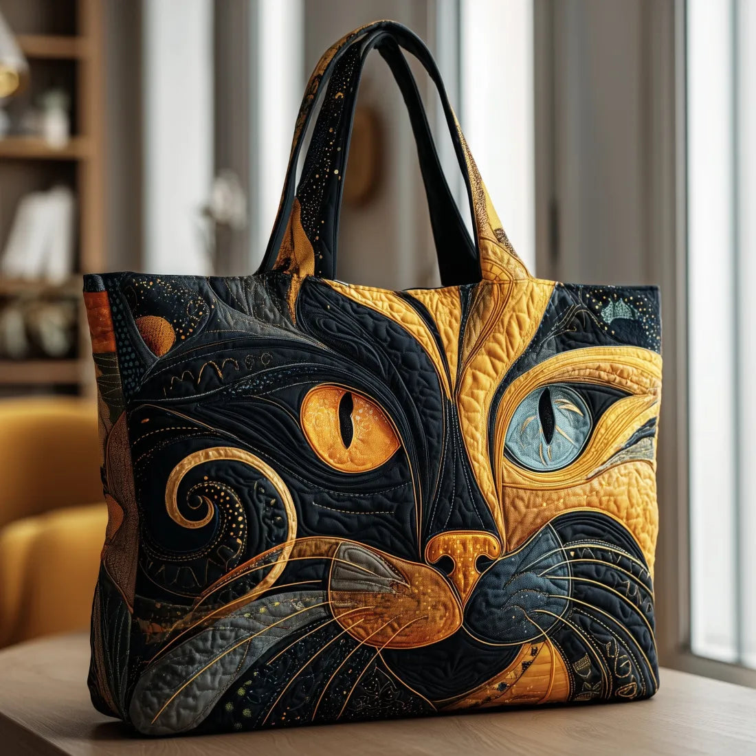 Artisanal Tote Bag - Mystical Cat