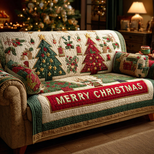 Abilene - Quilted Sofa Cover Sparks Christmas