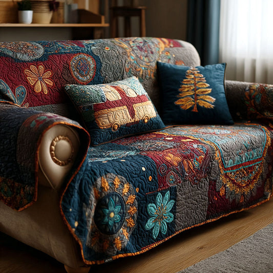 Adley - Quilted Sofa Cover Pattern Boho Refined