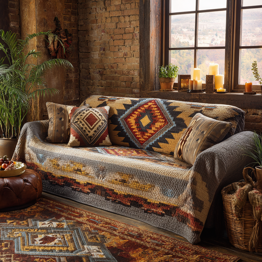 Alberte - Quilted Sofa Cover Landscape Desert