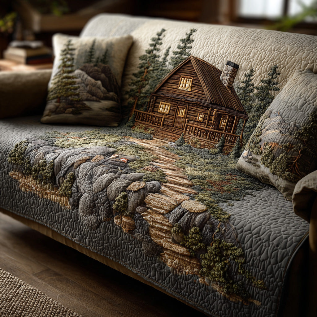 Alena - Quilted Sofa Cover Pattern Forest