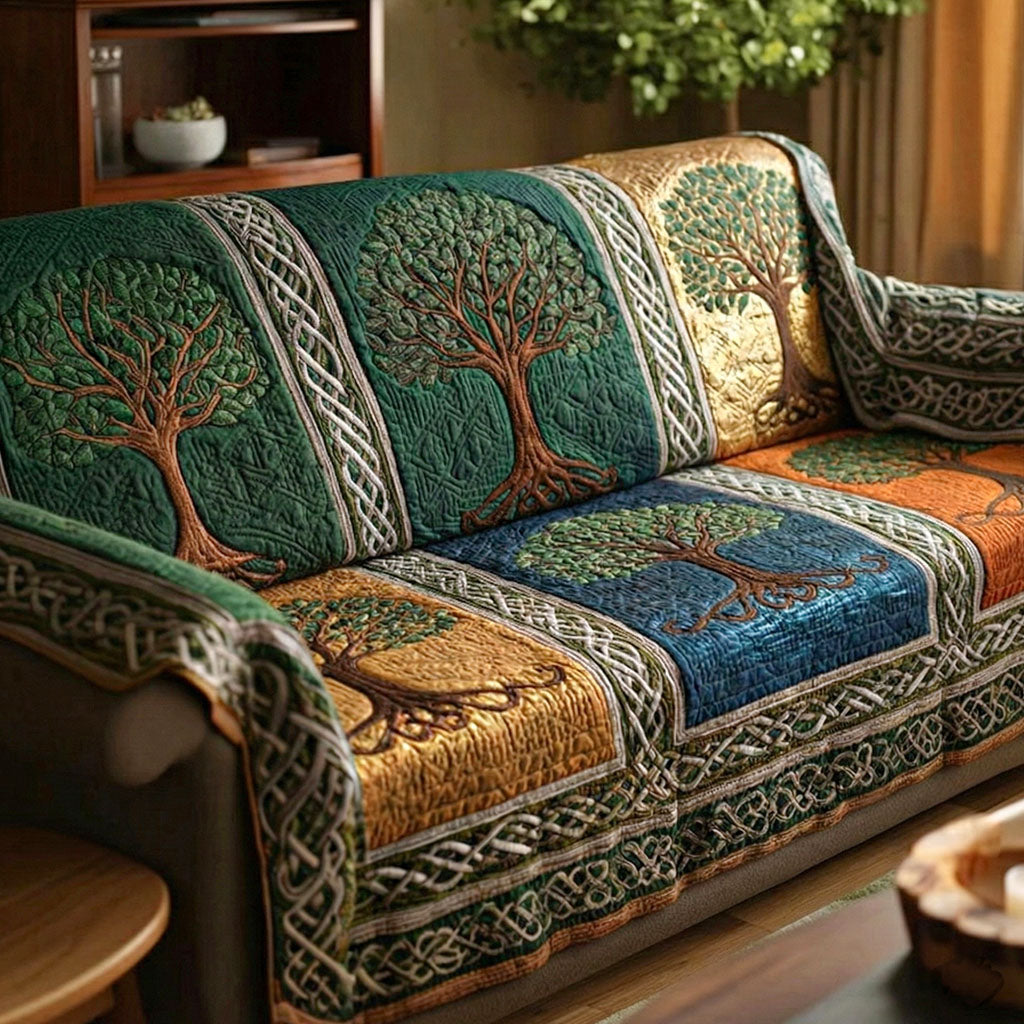 Alessandra - Quilted Sofa Cover Tree of Life
