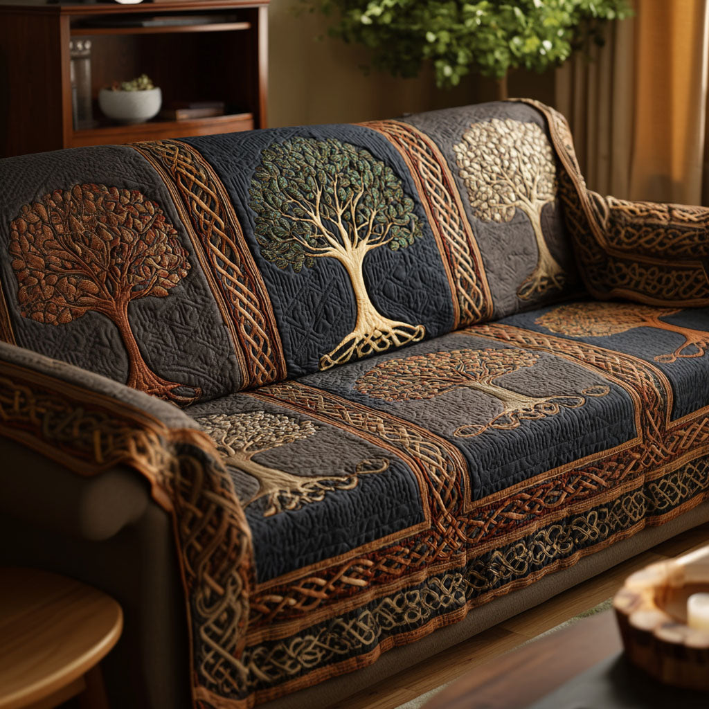 Alessandra - Quilted Sofa Cover Tree of Life