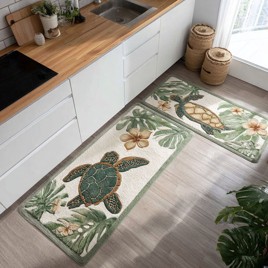 Aliyah - 2-Piece Kitchen Mat Set - Elegant Shells