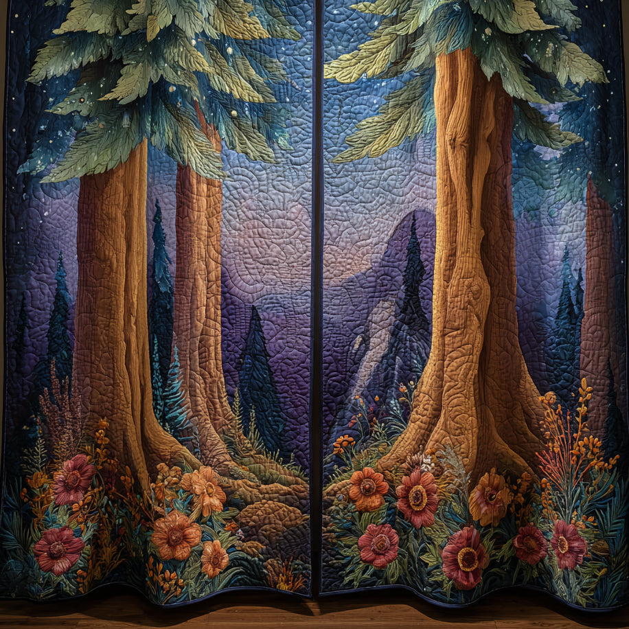 Allie - Quilted Curtains Forest Landscape