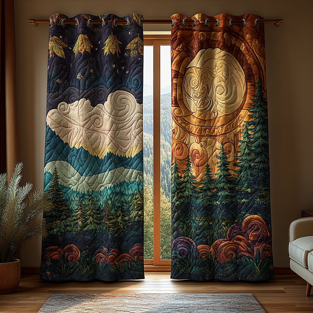 Allie - Quilted Curtains Forest Landscape