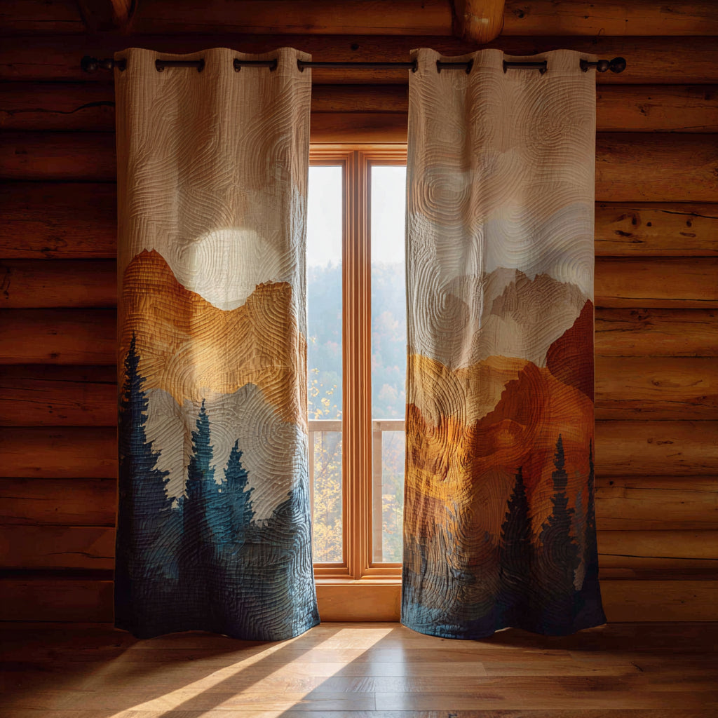Allie - Quilted Curtains Forest Landscape