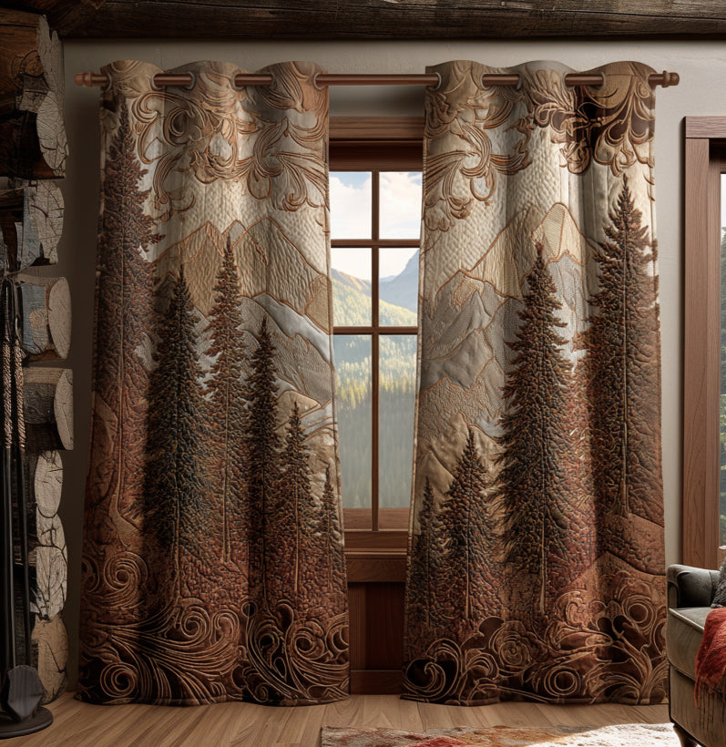 Allie - Quilted Curtains Forest Landscape