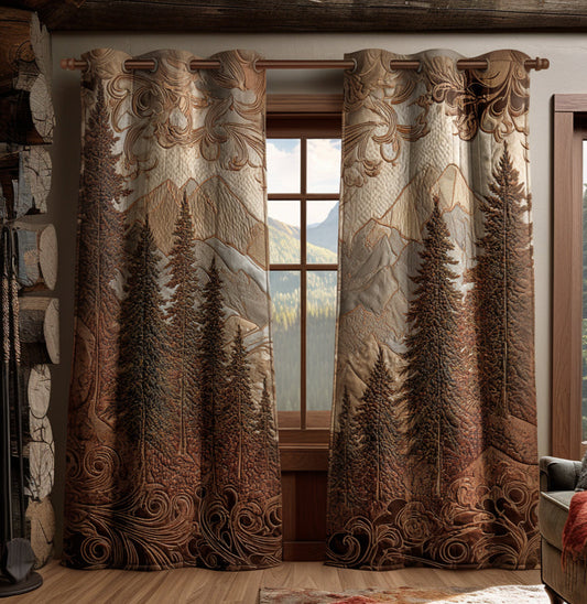 Allie - Quilted Curtains Forest Landscape