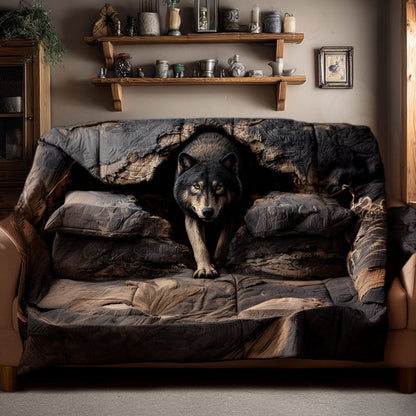 Amalia - Quilted Sofa Cover Nature Wild