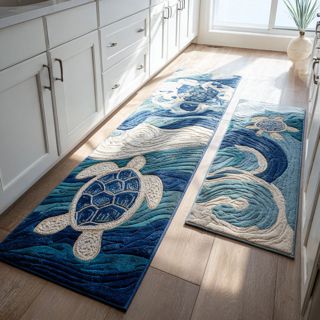 Amaya - 2-Piece Kitchen Mat Set - Calm Waters