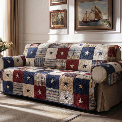 Fien - Quilted Sofa Cover in American Style