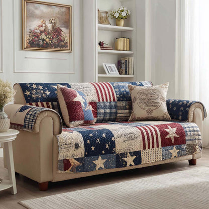 Fien - Quilted Sofa Cover in American Style