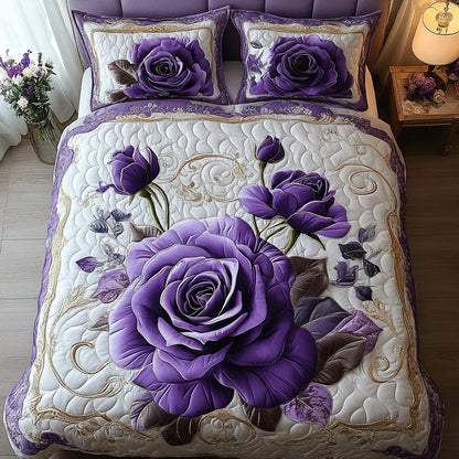 3-Piece Quilt Set - Plum Pink