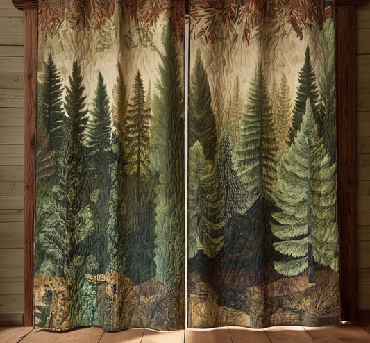 Anabel - Quilted Curtains - Evergreen Path