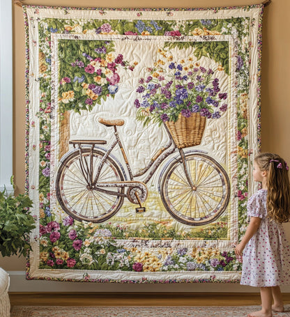 Andi - Textile Wall Art - Bicycle Flowers