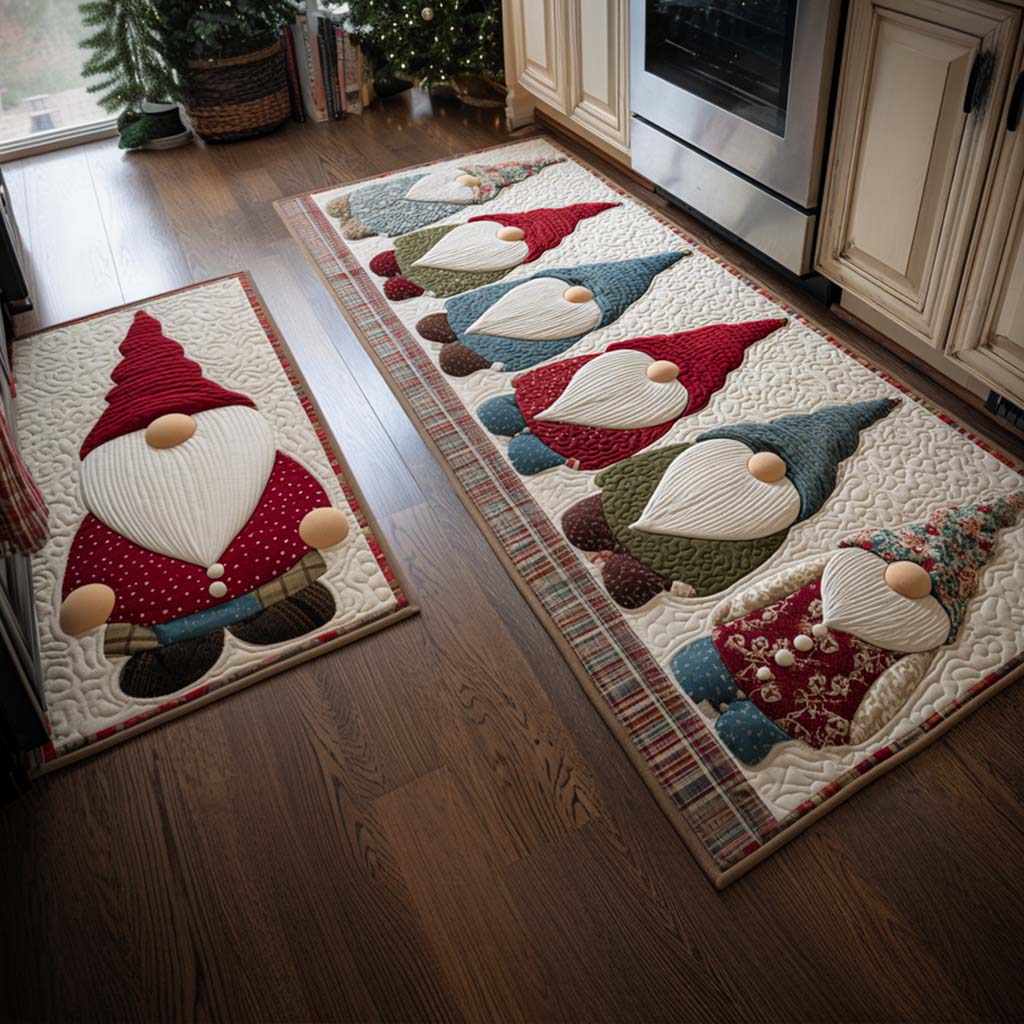 Andrea - 2-Piece Kitchen Mat Set - Traditional Christmas