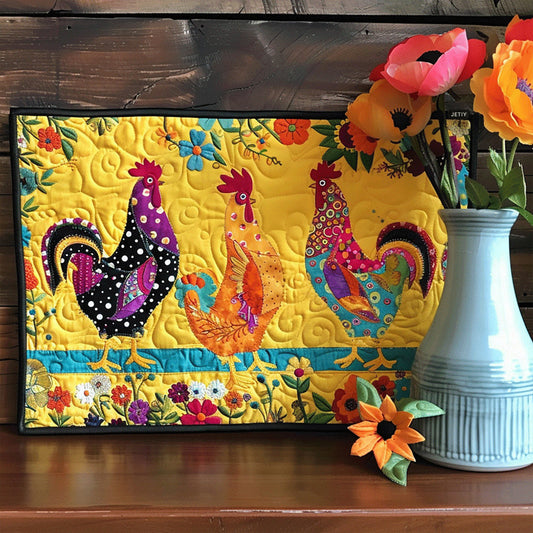 Antonella - Quilted Placemat - Glowing Rooster Paradise