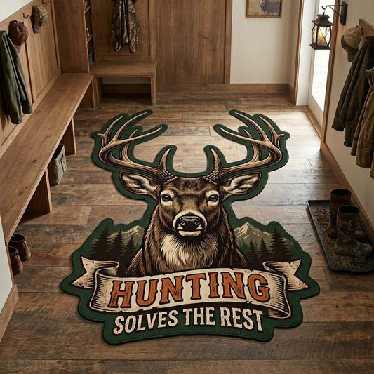Antonia - Shaped Area Rug - Emerald Antlers