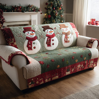 Arabella - Quilted Sofa Cover Frost Christmas