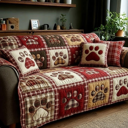 Ariah - Quilted Sofa Cover Chalet Warm and Heart Leg