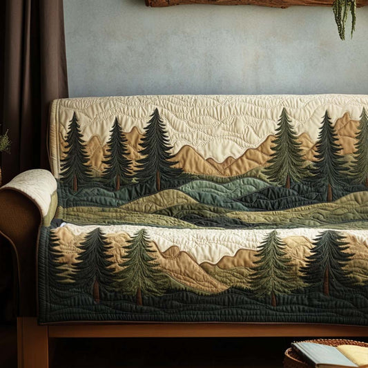 Arvilla - Quilted Sofa Cover Landscape Forest Serene