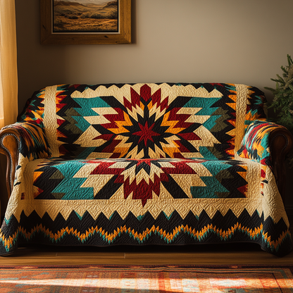 Ashlee - Quilted Sofa Cover Colors of the Sunset