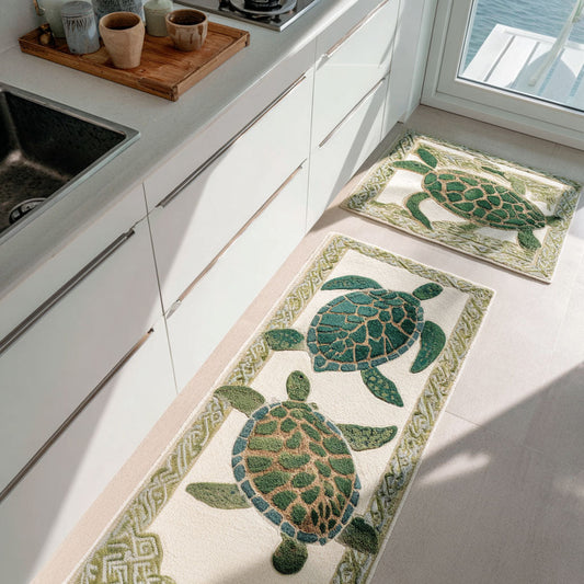 Ashlyn - 2-Piece Kitchen Mat Set - Sea Breeze