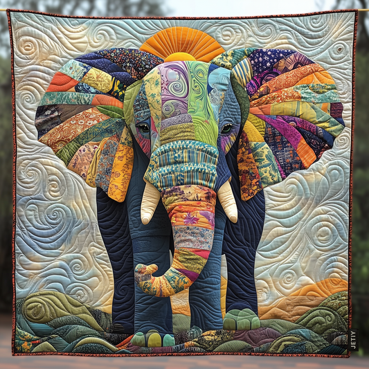 Aubree - Quilted Blanket - Tribal Elephant