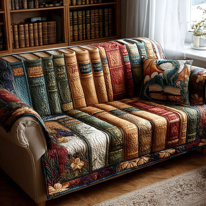 Aubrie - Quilted Sofa Cover for Corner Reading