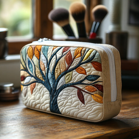Audrey - Quilted Toiletry Bag - Tree of Life