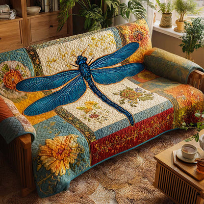 Margaretha - Quilted Sofa Cover Dragonflies