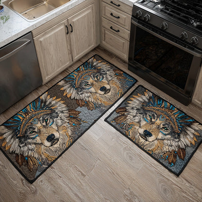 Ava - 2-Piece Kitchen Mat Set - Wolf Plaid