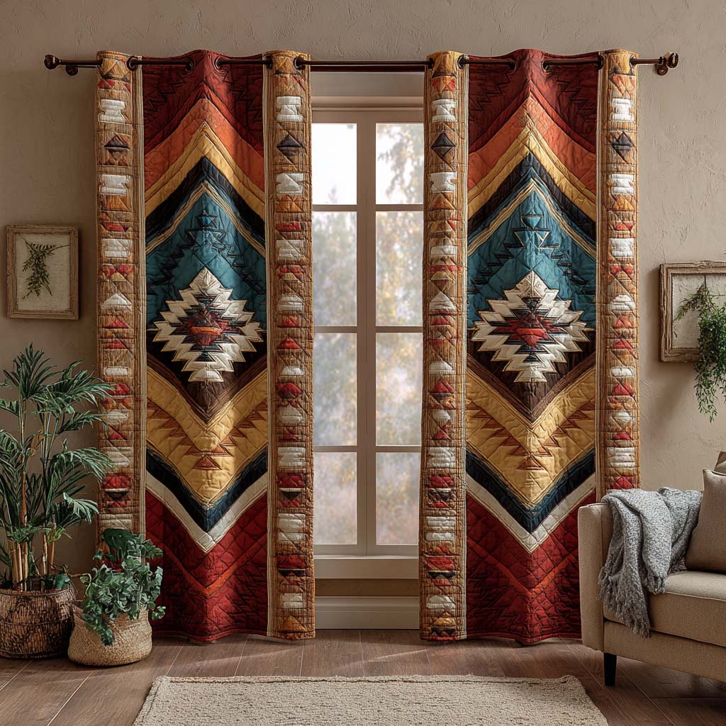 Azalea - Quilted Curtains - Blue Mesa