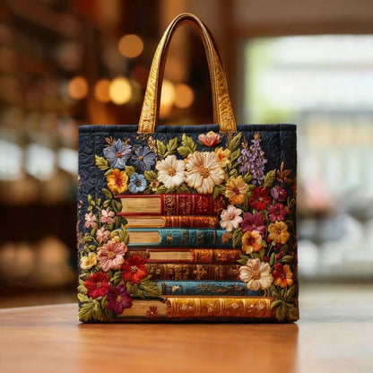 Artisanal Bag - Floral Pattern and Books