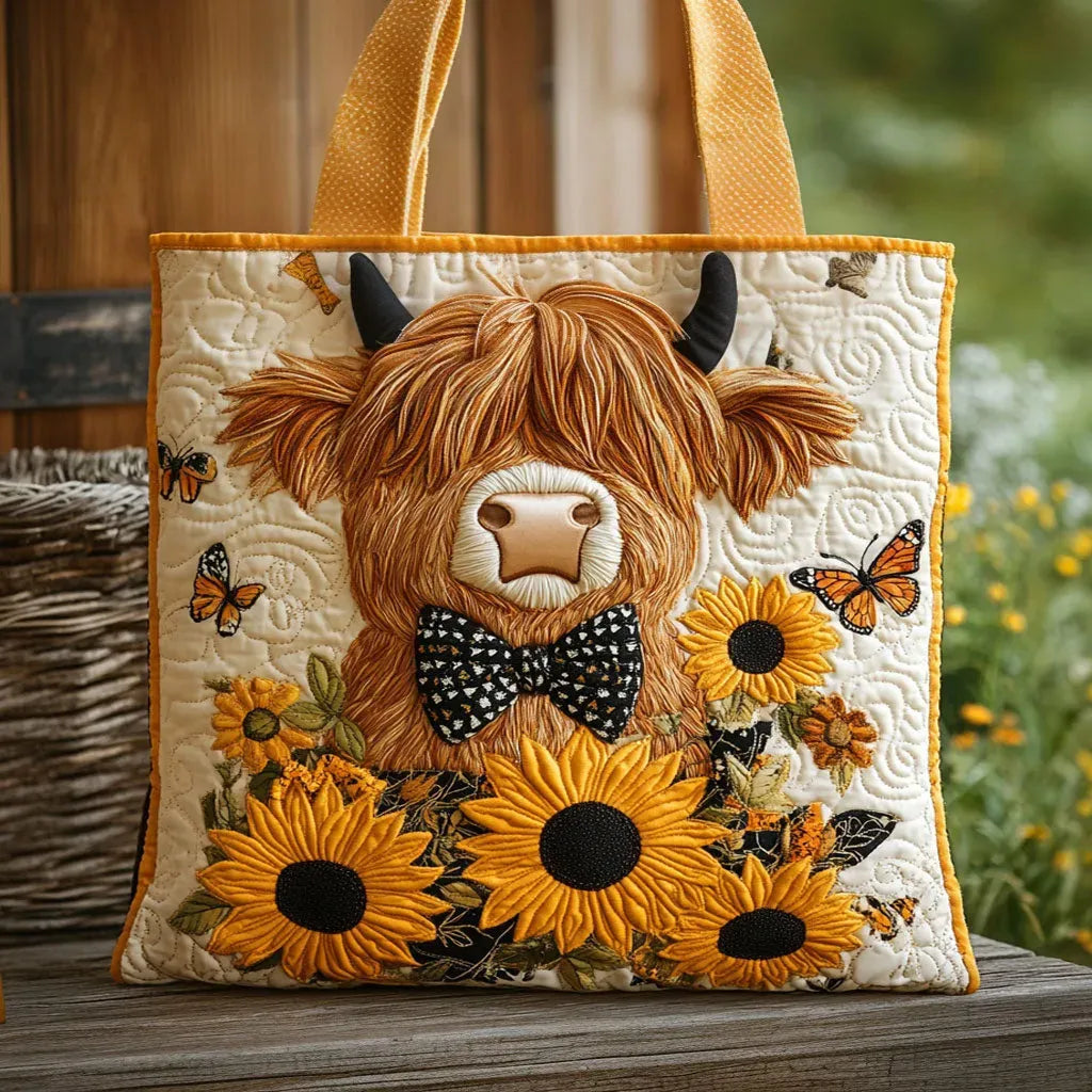 Dressed Bag - Highland Cow with Sunflowers