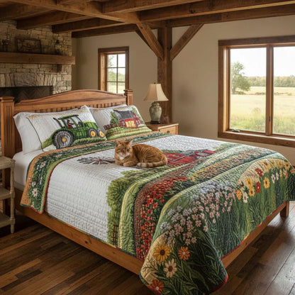 3-Piece Quilt Set - Happy Farm