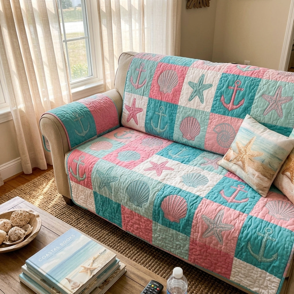 Saskia - Quilted Sofa Cover Sanctuary at the Beach