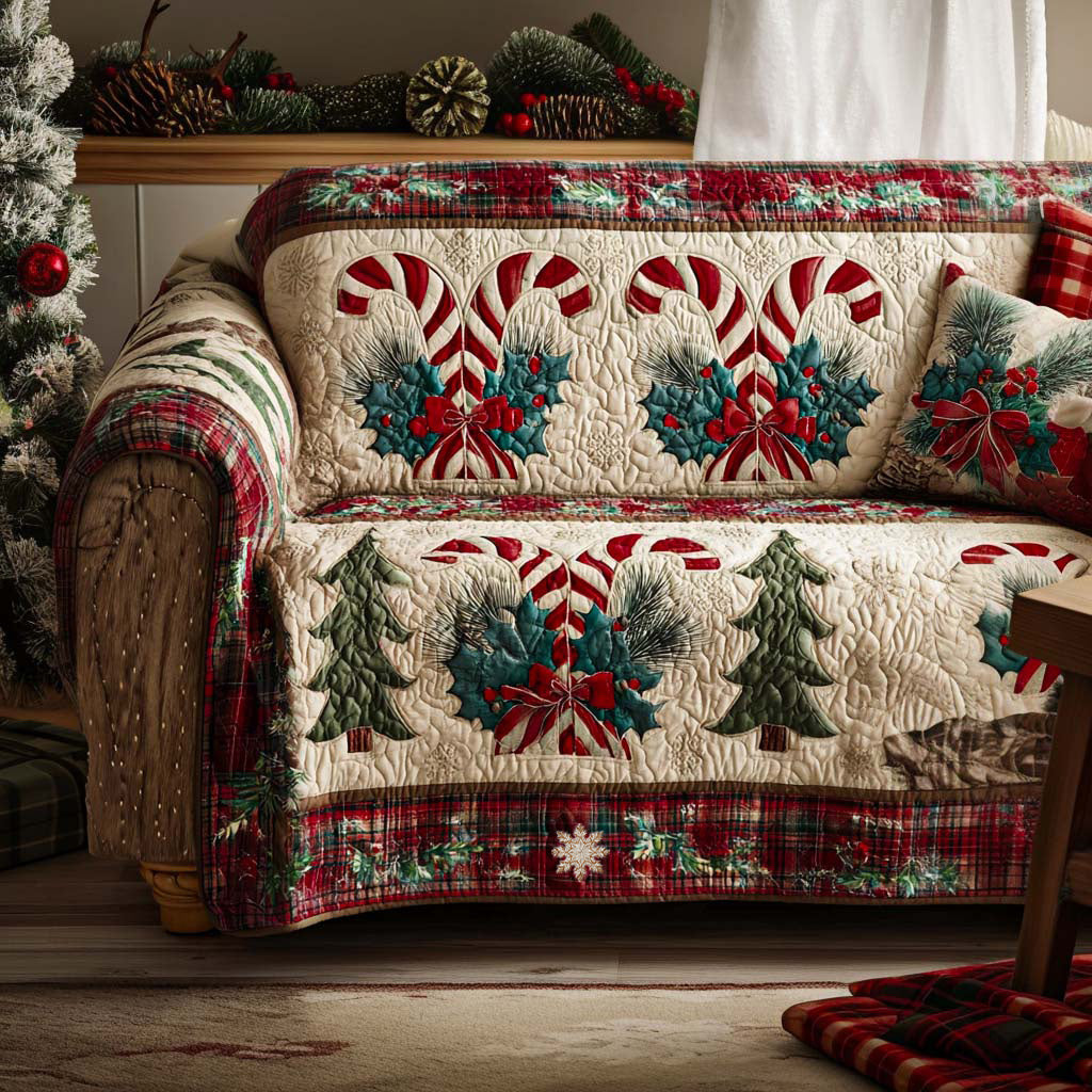 Bernice - Quilted Sofa Cover Spirit Festive