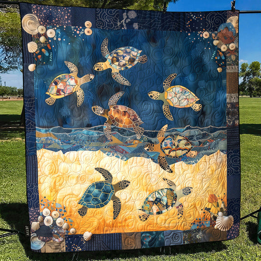 Bexley - Quilted Blanket - Sea Turtles