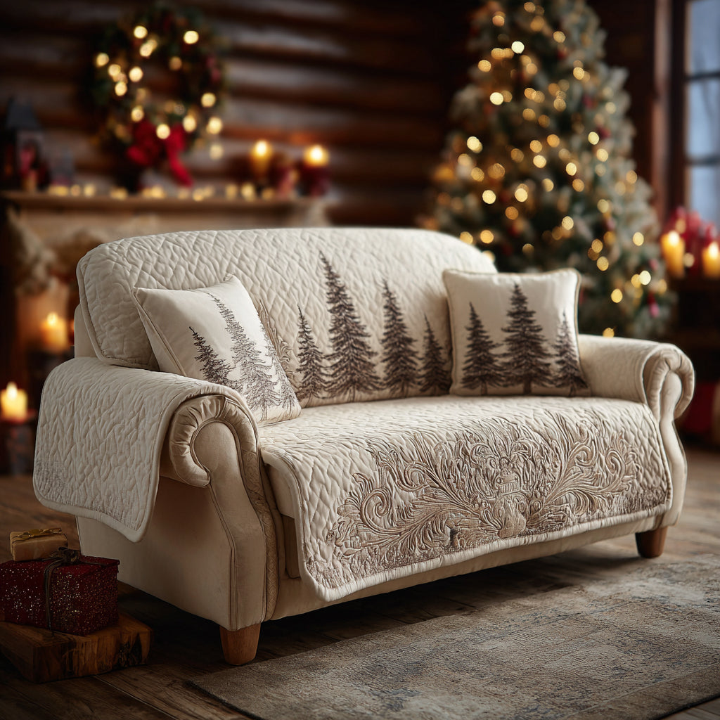 Bexlyn - Quilted Sofa Cover Forest Calm