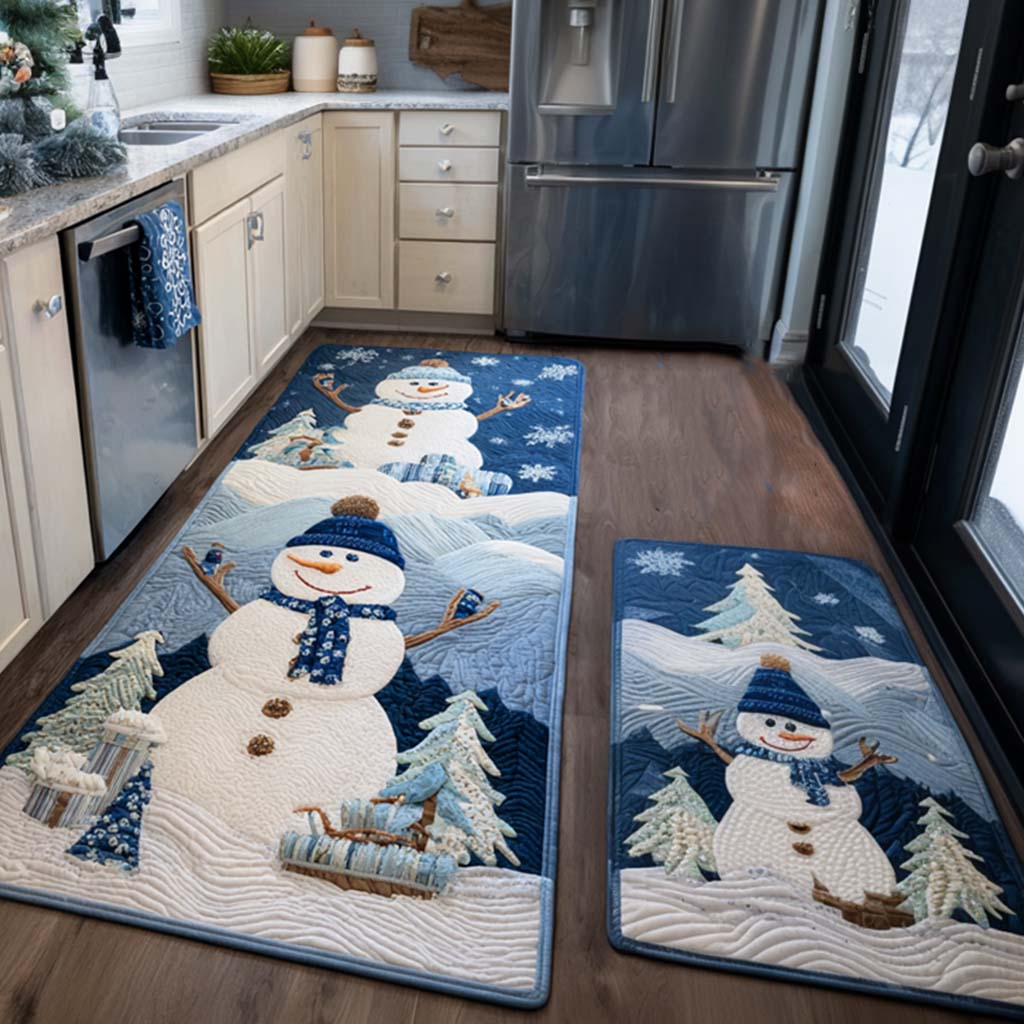 Bianca - 2-Piece Kitchen Mat Set - Snowy Winter